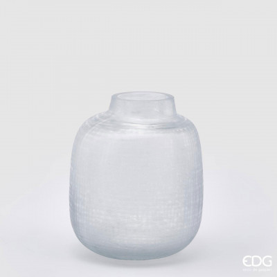 EDG - Enzo de Gasperi Vaso basso da terra dal design moderno in vetro Colore: Bianco