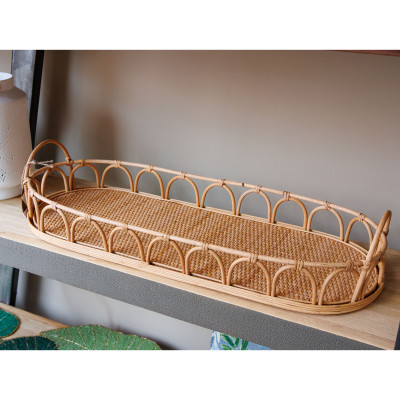  EDG - Enzo de Gasperi - Rattan - Vassoio rettangolare grande - Colore: Marrone - SKU: 8100723A976/G 