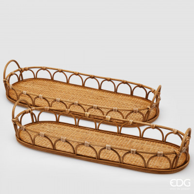  EDG - Enzo de Gasperi - Rattan - Vassoio rettangolare piccolo - Colore: Marrone - SKU: 8100723A976/P 