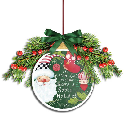 Egan - Pensieri & Parole - Addobbo natalizio per porta "Babbo Natale" - Colore: Verde - SKU: 120199