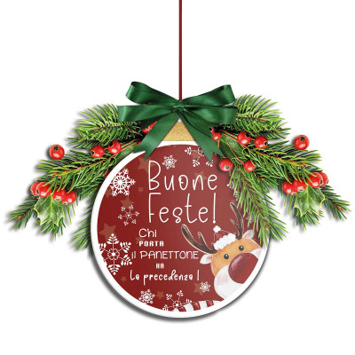 Egan - Pensieri & Parole - Addobbo natalizio per porta "Buone Feste" - Colore: Rosso - SKU: 120196
