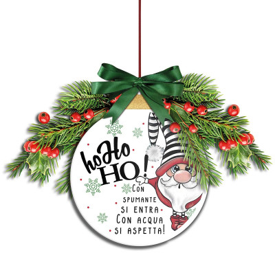 Egan - Pensieri & Parole - Addobbo natalizio per porta "HO HO HO" - Colore: Multicolore - SKU: 120197