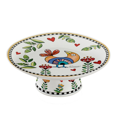 Egan - Cocoricò - Alzata per dolci in porcellana dal design moderno - Colore: Giallo - SKU: 228031