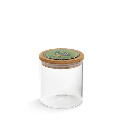 Egan - Cocoricò - Barattolo ermetico in vetro con coperchio in legno e ceramica - Colore: Verde - SKU: 228051