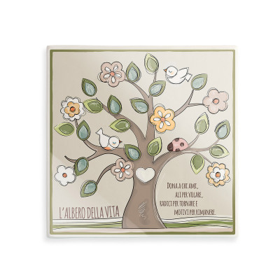 Egan - Albero della Vita - Bomboniera in ceramica con albero della vita - Colore: Verde - SKU: AL08Q/3