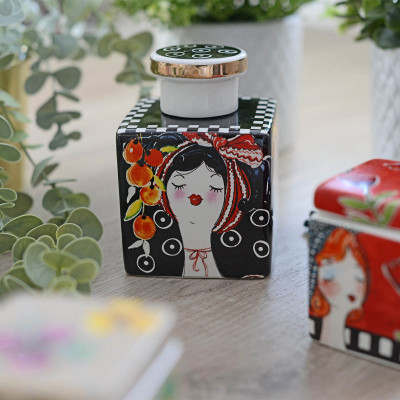  Egan - Le Pupazze - Bottiglia con tappo in ceramica per profumatori ambienti - Colore: Nero - SKU: PU48Q/3N 