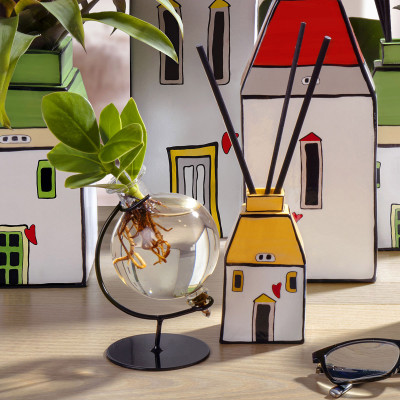  Egan - Le Casette - Bottiglia profumatore in cermica smaltata dal design moderno - Colore: Giallo - SKU: 192035 