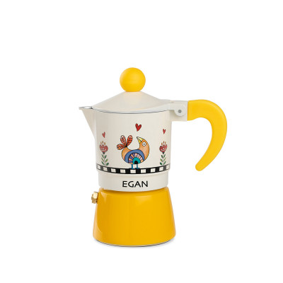 Egan - Cocoricò - Caffettiera moka in alluminio - Colore: Giallo - SKU: 228069