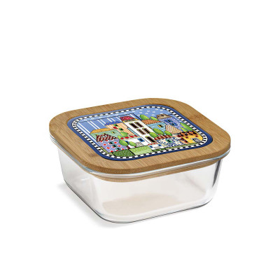  Egan - Paese Mio - Contenitore in vetro con coperchio in bamboo - Colore: Blu - SKU: 121038 