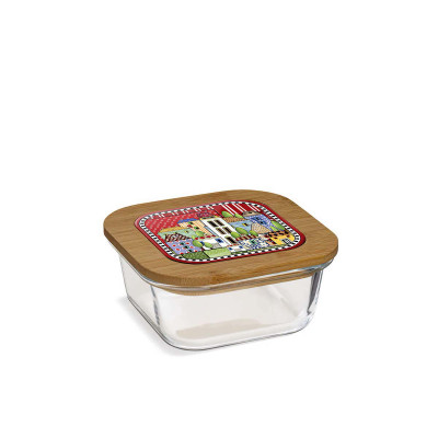  Egan - Paese Mio - Contenitore in vetro con coperchio in bamboo - Colore: Rosso - SKU: 121037 