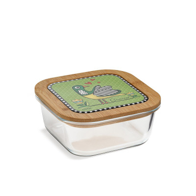 Egan - Cocoricò - Contenitore in vetro con coperchio in legno - Colore: Verde - SKU: 228059