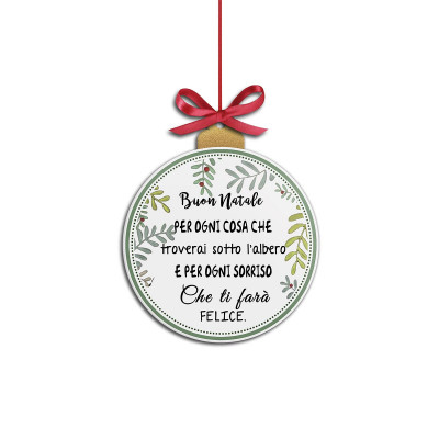 Egan - Pensieri & Parole - Decorazione per albero di natale "Buon Natale" - Colore: Bianco - SKU: 120190