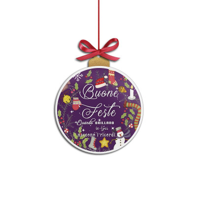 Egan - Pensieri & Parole - Decorazione per albero di natale "Buone Feste" - Colore: Viola - SKU: 120191