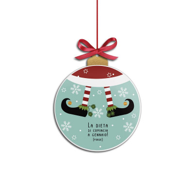 Egan - Pensieri & Parole - Decorazione per albero di natale "Dieta a Gennaio" - Colore: Multicolore - SKU: 120192