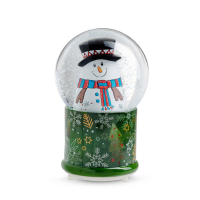  Egan - Palla di neve a luci led e carillon con Pupazzo di Neve - Colore: Bianco/Verde - SKU: 120051 