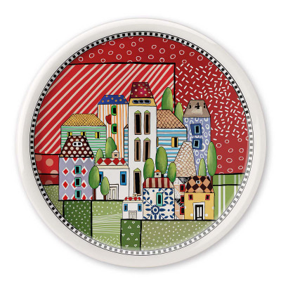  Egan - Paese Mio - Piatto pizza in ceramica - Colore: Rosso - SKU: 121080 