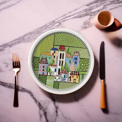  Egan - Paese Mio - Piatto pizza in ceramica - Colore: Verde - SKU: 121082 