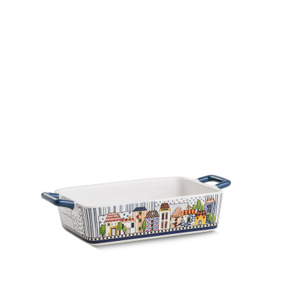  Egan - Pirofila in ceramica con manici "Paese Mio" - Colore: Blu - SKU: 121021 