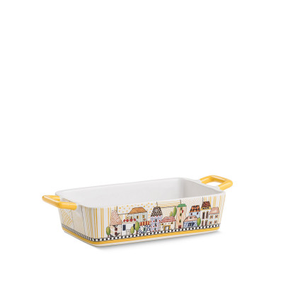  Egan - Pirofila in ceramica con manici "Paese Mio" - Colore: Giallo - SKU: 121020 