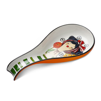  Egan - Le Pupazze - Poggiamestolo in ceramica dal design moderno - Colore: Arancione - SKU: 214027 