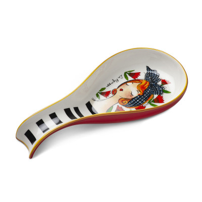  Egan - Le Pupazze - Poggiamestolo in ceramica dal design moderno - Colore: Rosso - SKU: 214025 