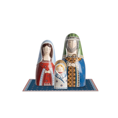 Egan - Presepe con la sacra famiglia con tappetino - Colore: Multicolore - SKU: 120094