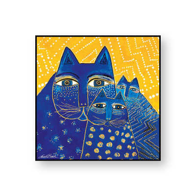 Egan - Laurel Burch - Quadretto da parete in tela dipinto a mano Gatto Giallo - Colore: Giallo - SKU: 174025
