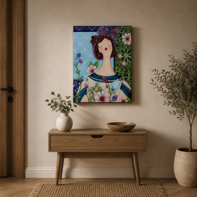 Egan Le Pupazze Quadro moderno in tela dipinta a mano "La Dora" 50x60