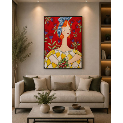 Egan Le Pupazze Quadro moderno in tela dipinta a mano "La Pina" 80x100