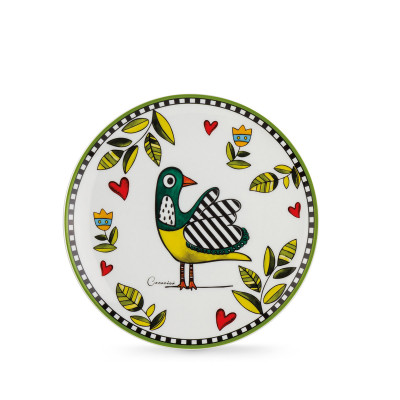Egan - Cocoricò - Set 6 piatti dessert in porcellana dal design elegante - Colore: Verde - SKU: 228008