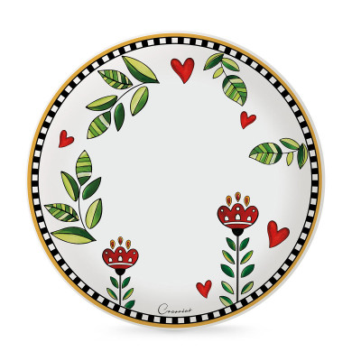  Egan - Cocoricò - Set 6 piatti piani in porcellana dal design moderno - Colore: Giallo - SKU: 228003 