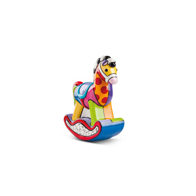 Egan - Britto - Soprammobile in ceramica "Cavallo a dondolo" - Colore: Multicolore - SKU: BT18CD/2