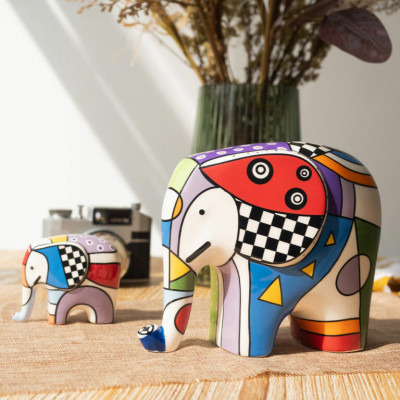 Egan - Warà - Soprammobile in ceramica smaltata Elefante piccolo - Colore: Multicolore - SKU: 112008