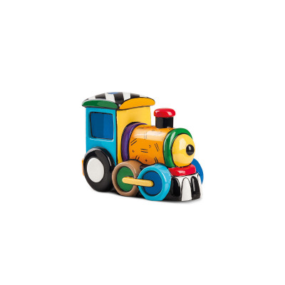 Egan - Britto - Soprammobile in ceramica "Trenino" - Colore: Multicolore - SKU: BT18TR/2