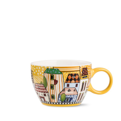  Egan - Tazza colazione in ceramica "Paese Mio" - Colore: Giallo - SKU: 121005 