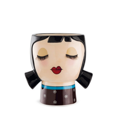 Egan - Le Pupazze - Vaso grande in ceramica dal design moderno "Amelie" - Colore: Nero - SKU: 214002