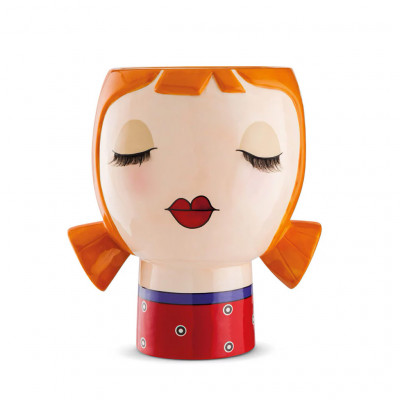 Egan - Le Pupazze - Vaso grande in ceramica dal design moderno "Amelie" - Colore: Rosso - SKU: 214003