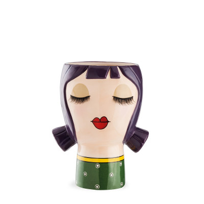 Egan - Le Pupazze - Vaso in ceramica dal design moderno ed elegante Amelie - Colore: Verde - SKU: 214001