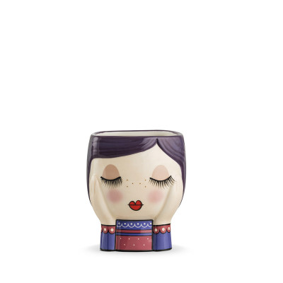 Egan Le Pupazze Vaso in ceramica dal design moderno Mimì Colore: Viola