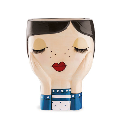 Egan - Le Pupazze - Vaso in ceramica dal design moderno "Mimì" - Colore: Nero - SKU: E214009
