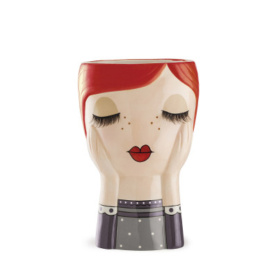 Egan - Le Pupazze - Vaso in ceramica dal design moderno "Mimì" - Colore: Rosso - SKU: 214007