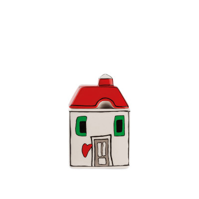 Egan Le Casette Zuccheriera in ceramica con coperchio Colore: Rosso