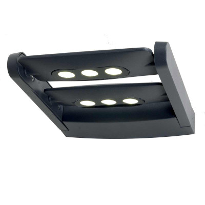 Elstead Lighting - Sigmund - Applique a LED da esterno grande con struttura e diffusore in alluminio - Colore: Grafite - 6 Lampadine Led Integrato 18W - Lumen 605x2 - Gradi Kelvin 3000k Luce Calda - IP65 - SKU: SIGMUND-6W
