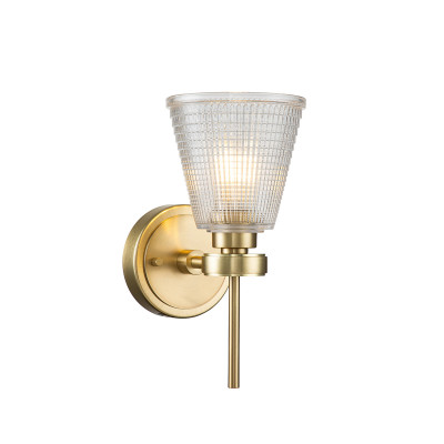 Elstead Lighting - Gunnislake - Applique a parete per bagno con diffusore moderno a LED G9 paralume in vetro - Colore: Ottone - 1 Lampadina G9 3W - IP44 - SKU: BATH-GUNNIS1-BB