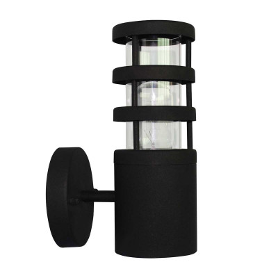 Elstead Lighting - Hornbaek - Applique da esterno a parete con struttura in acciaio e diffusore in vetro - Colore: Nero - 1 Lampadina E27 60W - IP44 - SKU: HORNBAEK-W1