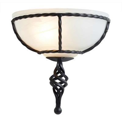 Elstead Lighting - Pembroke - Applique da parete classica con struttura in acciaio e diffusore in vetro - 1 Lampadina E27 60W - IP20 - SKU: PB-WU