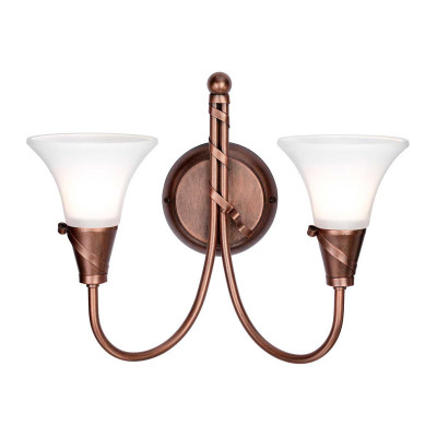 Elstead Lighting - Emily - Applique da parete classica con struttura in acciaio e doppio diffusore in vetro - Colore: Rame - 2 Lampadine E14 60W - IP20 - SKU: EM2-COPPER
