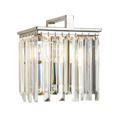 Elstead Lighting - Aries - Applique da parete moderna con struttura in acciaio e diffusore in vetro - Colore: Nichel - 1 Lampadina E27 60W - IP20 - SKU: ARIES1
