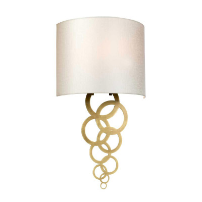 Elstead Lighting - Curtis - Applique da parete moderna piccola in acciaio con diffuosre in tessuto curvo - 1 Lampadina E27 60W - IP20 - SKU: CURTIS-MEDIUM
