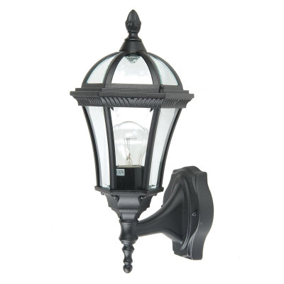 Elstead Lighting - Ledbury - Applique da parete per esterni con struttura in alluminio e diffusore in vetro - Colore: Nero - 1 Lampadina E27 60W - IP44 - SKU: GZH-LB1